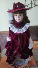 Sophie Porcelain Doll Red Dress from Knightsbridge Collection Boxed 42cm Tall
