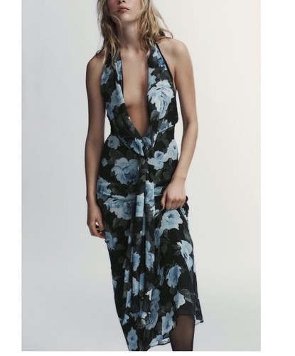 Zara floral halter maxi - floral,
