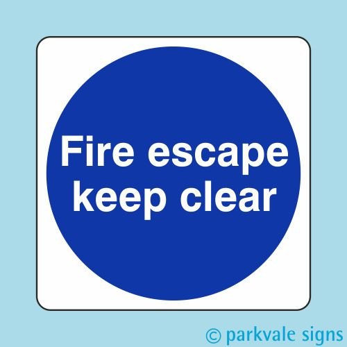 Fire escape keep - fire, sign