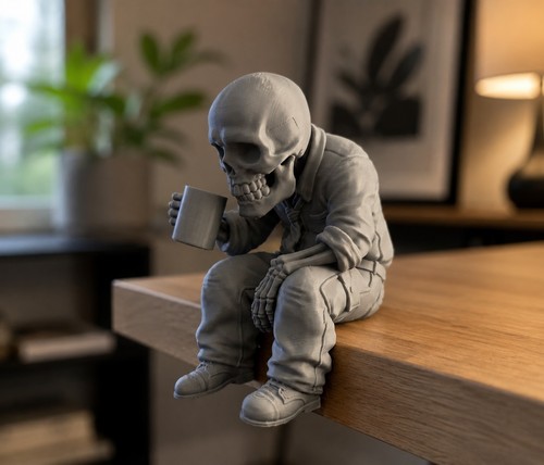 Coffee break skeleton shelf - coffee,