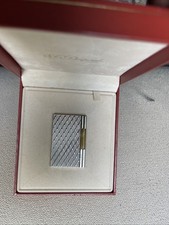 St Dupont Silver Plated Gatsby Lighter with Gold Filled Nib