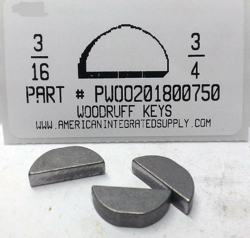 16x3 4 woodruff - 3/16x3/4, keys