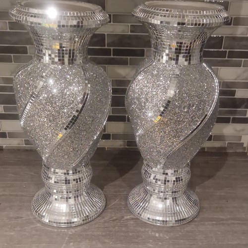 Pair silver mirrored - pair,