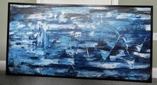 Large Framed Blue Abstract