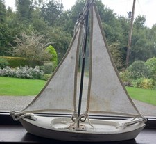 Vintage Wooden Pond Yacht 18" Long Flat Bottomed