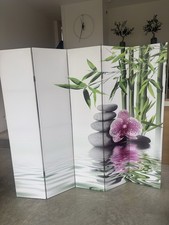 Spa Orchid Room Divider Screen 5 Panels Folding Partition. Brand New In Box. 