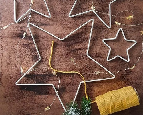 Star shaped metal hoops - star-shaped,