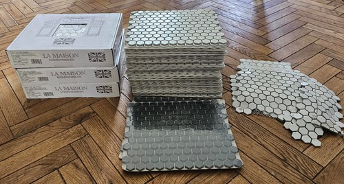 Hexagon matt mosaic tile - hexagon,