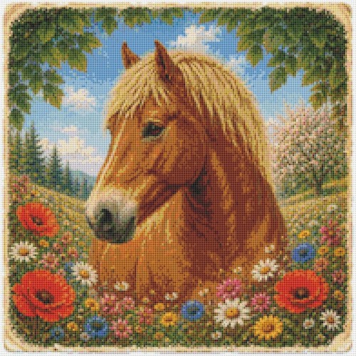 Suffolk punch horse summer - in,