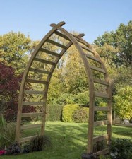 Wooden Garden Arch Forest Whitby Pressure Treated Curved Top Archway 142x255cm