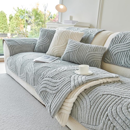 Thick plush sofa cover 4 - plush,