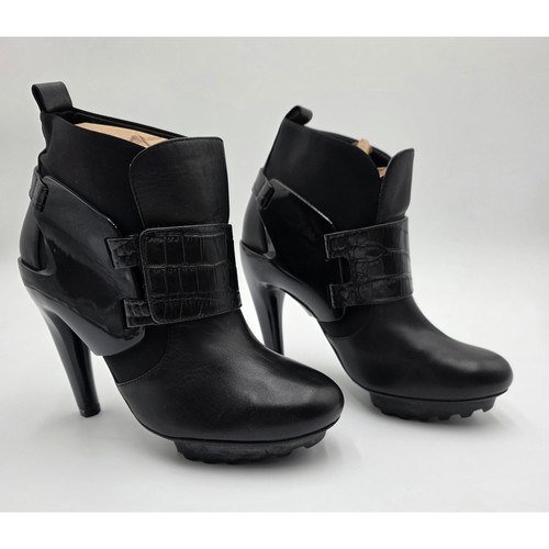 United nude black leather croc - black,