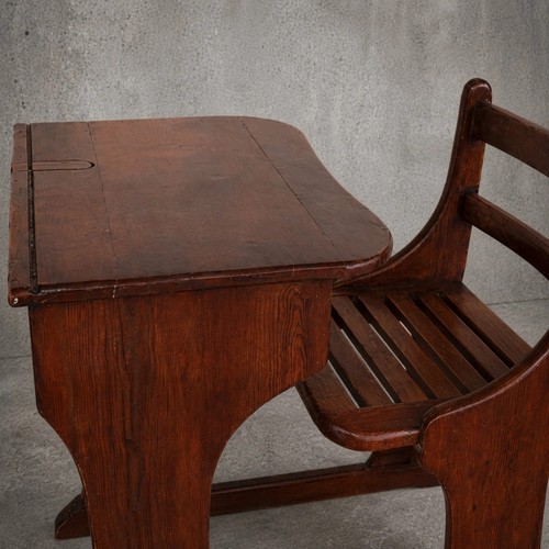 Antique pine school desk - antique, bench
