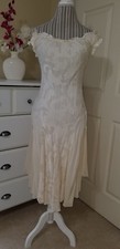 TWIN SET SIMONA BARBIERI LUXURY ITALY Dress Ivory Silk/Viscose/Cotton Sz. M