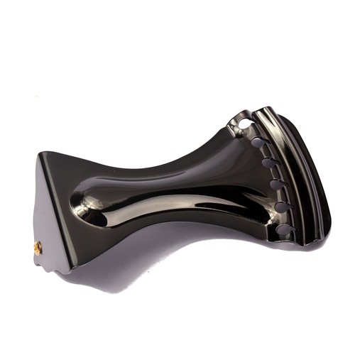 Black metal dobro tailpiece - black,
