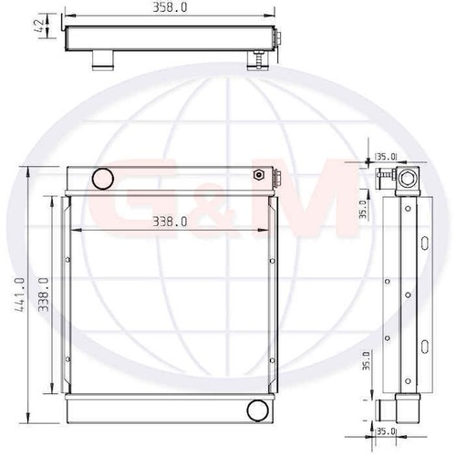 Radiator for jcb - for, 8008