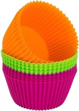 12 Pcs Silicone Muffin Cases Extra Large 11cm Giant Cupcake Moulds Baking Cups