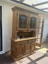 Solid Wooden Glass Display Cabinet with  Lights. Very Heavy,comes In Two