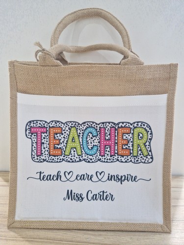 Jute shopper bag with front - bag,