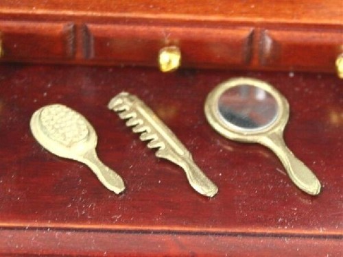 Gold brush comb mirror - brush,, set