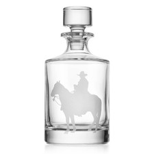 Western Cowboy Crystal Decanter