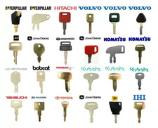 24 Heavy Equipment Keys Master Set CAT Case Kubota Volvo JCB JD Bobcat Hitachi