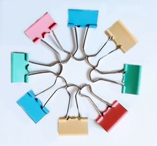 Small 19mm Foldback Bulldog Binder Metal Paper Filing Clips Assorted Colour  