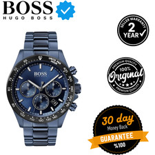 New Genuine HUGO BOSS HB1513758 Hero Sport Mens Watch Stainless Steel Blue Tone