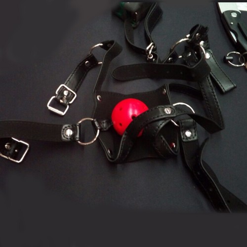 Leather gimp head harness - gimp,
