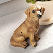 Motion Sensor Barking Labrador Puppy Dog Garden Statue Sculpture Porch Decor
