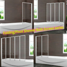 Bath Shower Screen Pivot Folding Screen Panel Clear Tempered Glass Bathtub Parts