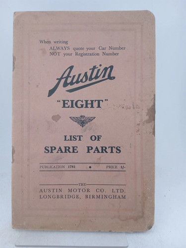 Austin eight list spare - of,