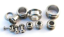 Surgical Steel Flesh Tunnel Ear Plug Screw Body Jewellery Ear Lobe 2mm-16mm 