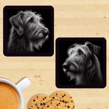 Irish Wolfhound Coasters, Set Of 2, Mug Mats, Gift