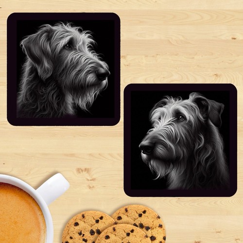 Irish wolfhound coasters set - irish, coasters,