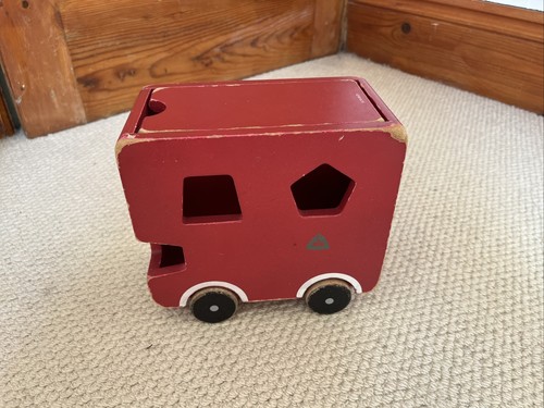Chunky elc red wooden bus - red,