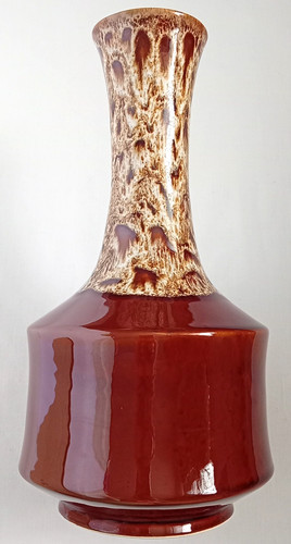 Vintage brown drip glaze - glaze, vase