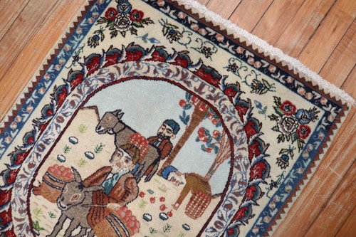 Vintage donkey pictorial rug - vintage,
