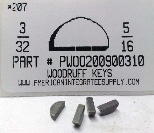 207 32x5 woodruff - 3/32x5/16,