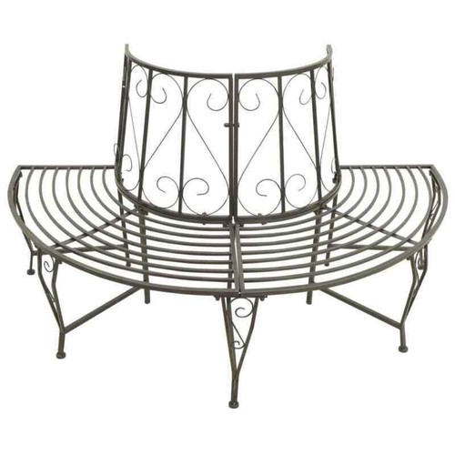 Half round garden bench - round, tree