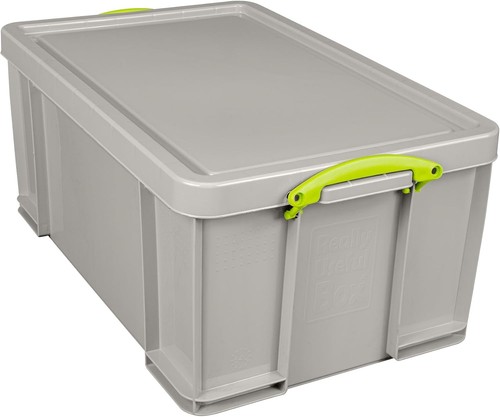 Grey plastic storage - plastic, lid