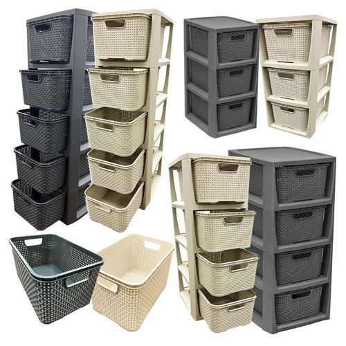 Large cream grey rattan - &,