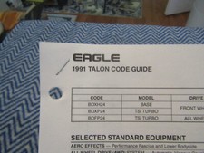 1991 EAGLE TALON CONFIDENTIAL
