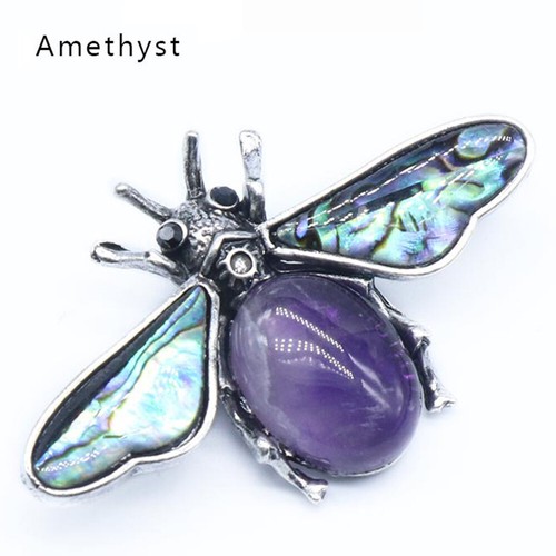 Abalone shell brooch - abalone,