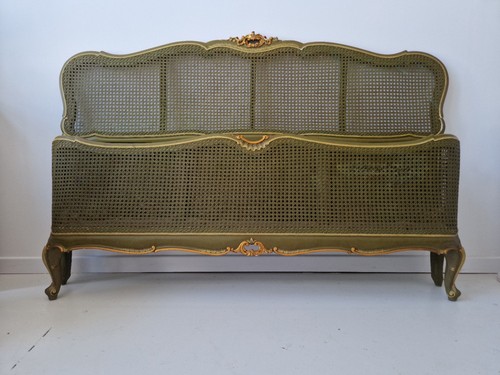 Antique french cane bed - antique,