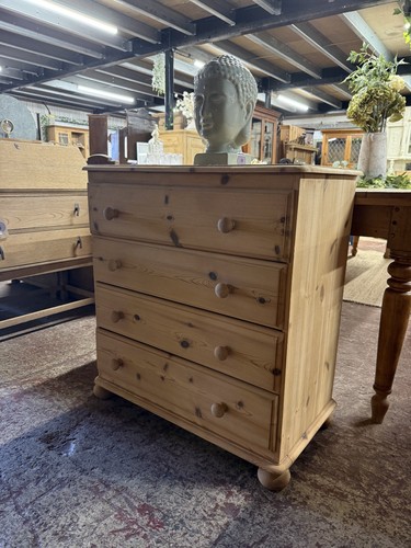 Stripped pine chest drawers - pine, of