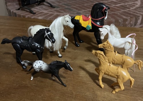 Lot plastic toy play horses - lot,