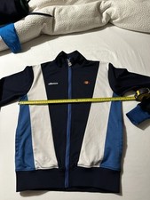 retro ellesse tracksuit top Navy Blue White Medium Rimini Vintage Jacket Rare