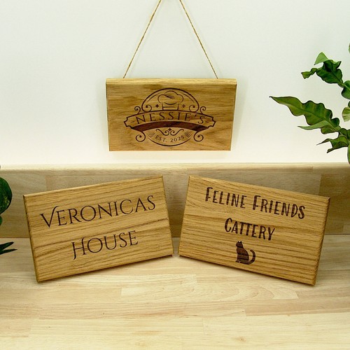 Personalised oak sign engraved - personalised,