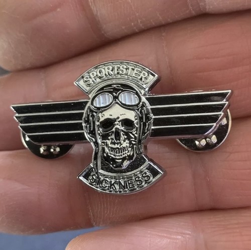 Winged skull biker - skull, pin